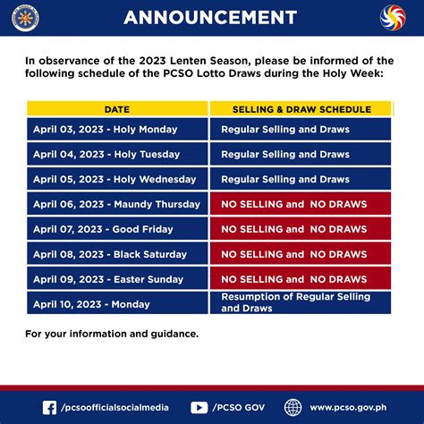 PCSO releases lotto schedule for Holy Week .